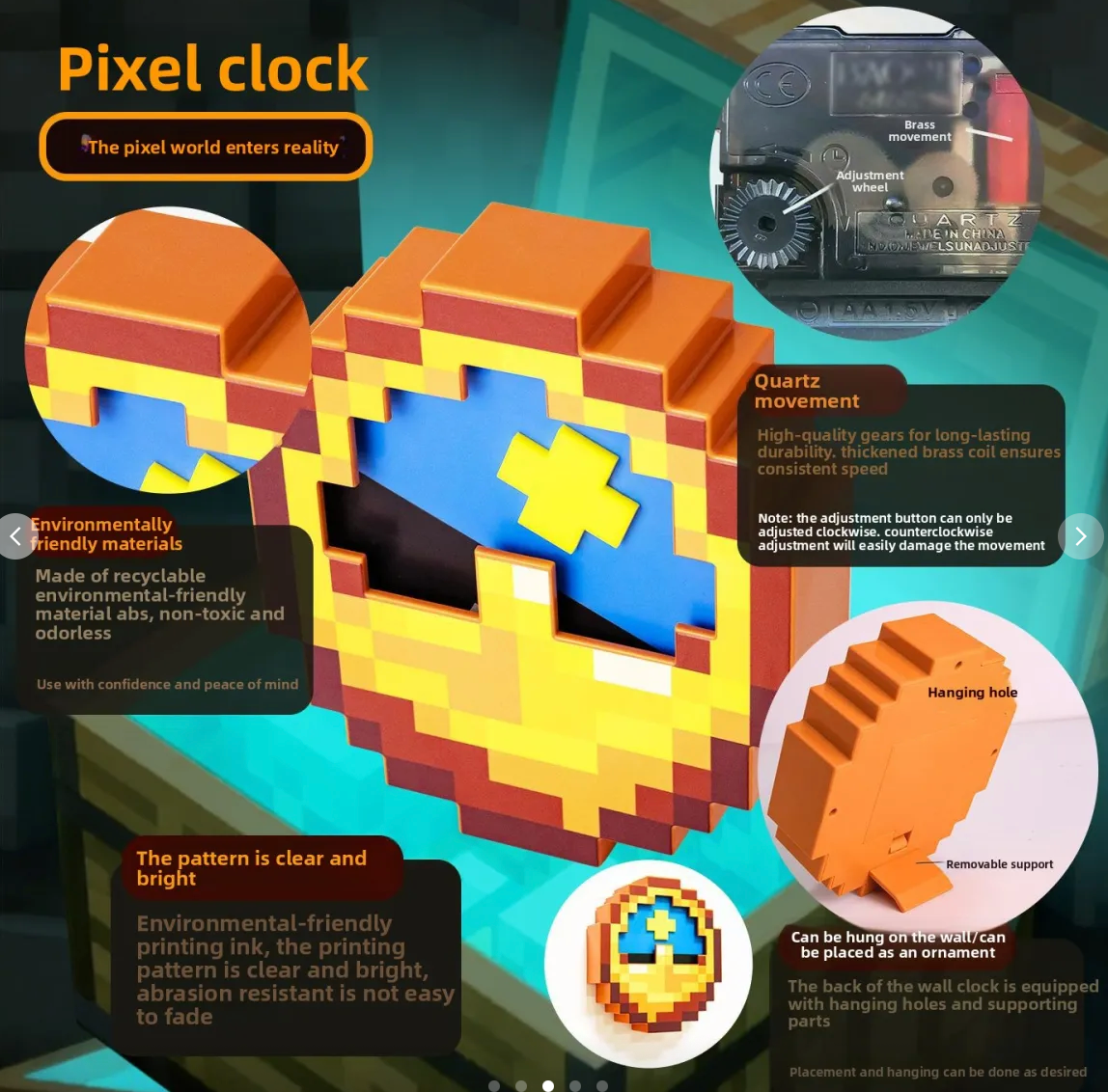 Pixel Powered Clock: Level Up Your Room's Aesthetic!